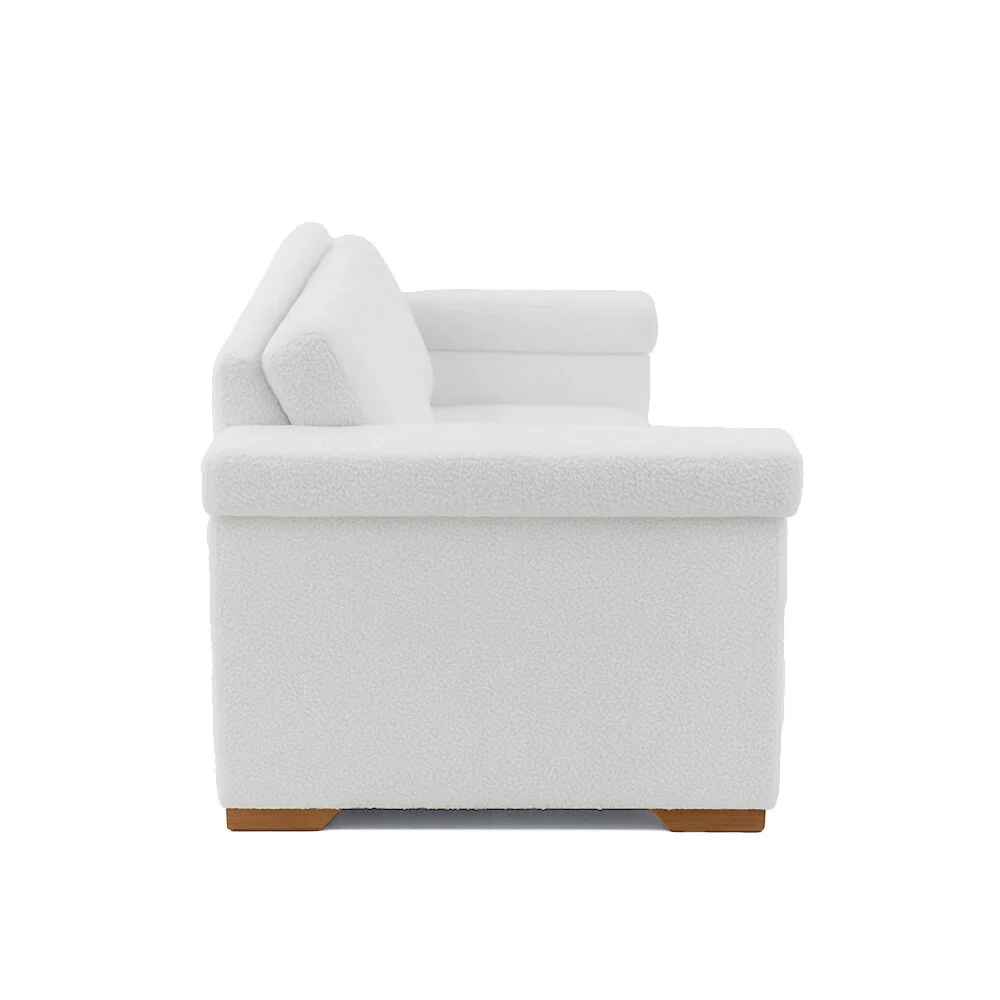 Sofá con Apoyabrazos Montenegro 207x90x82 Tela Blanco - Imagen 5