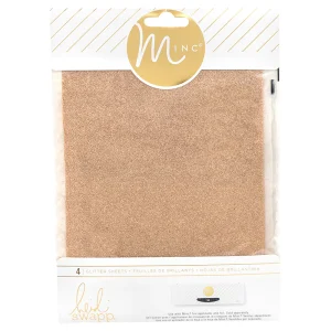 Minc Glitter Sheets Rose Gold / 4 Hojas de Papel Metalizado Brillitos Oro Rosa