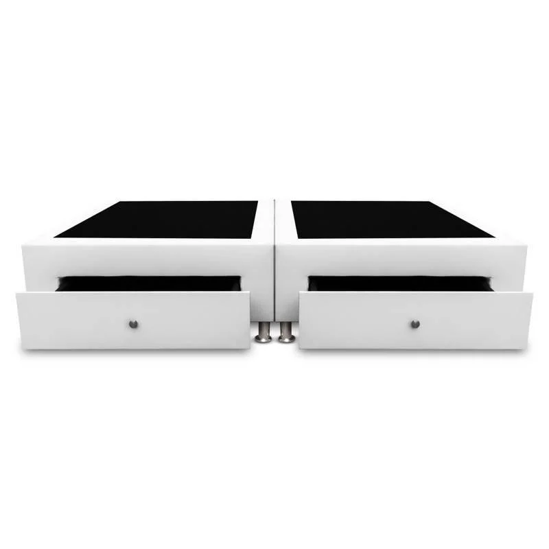 Base Dividida Con 4 Cajones Laterales 160x190 Microfibra Blanco - Imagen 4