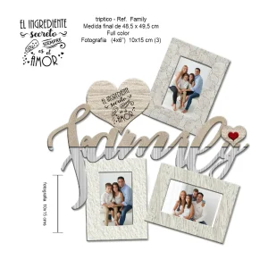 Portarretrato TR Family- F2 (48,5cm x 49,5cm) Color Crema y Gris Claro