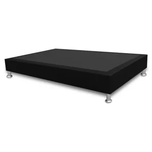 Base Cama Sommier 140x190 Microfibra Negro