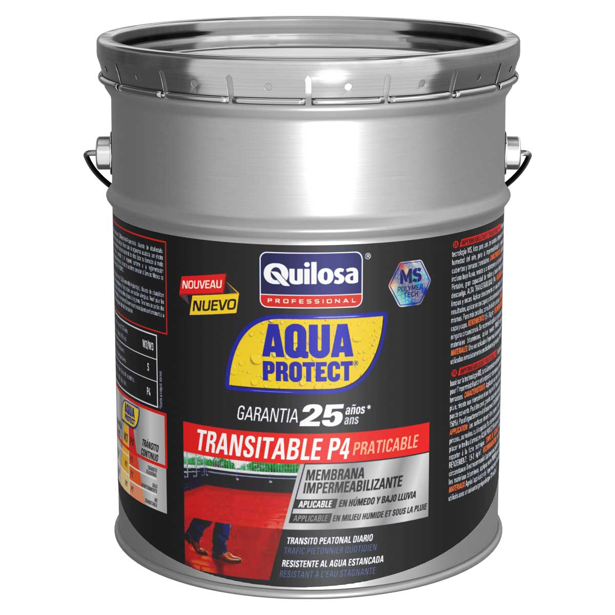 Impermeabilizante transitable Aquaprotect P4 color gris de 20kg