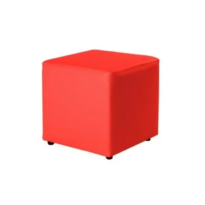 Puff Decorativo 40x40 Rojo Sintetico