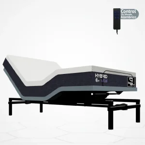 Cama Eléctrica Ajustable Easy Bed Control Alámbrico Gris Plomo /100x190 + Colchon Hybrid Vital