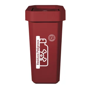 Caneca-Papelera Ecobins Vaiven 53L Rojo-Residuos Peligrosos