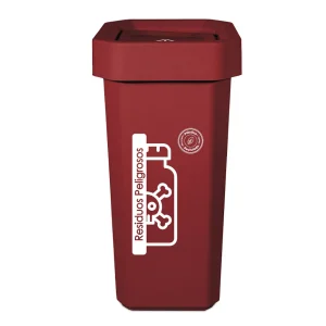 Caneca-Papelera Ecobins Vaiven 26L Rojo-Residuos Peligrosos