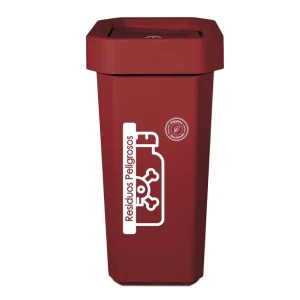 Caneca-Papelera Ecobins Vaiven 10L Rojo Residuos Peligrosos