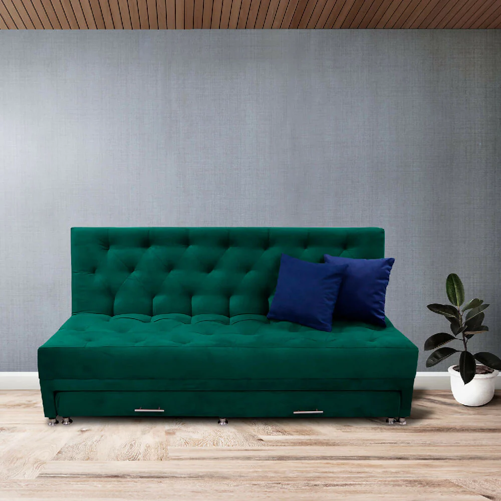 Sofa Cama Rossier Nido Tarima Verde Mas Cojines - Imagen 8