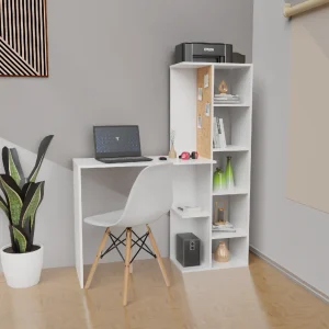 Combo Escritorio Blanco Con tablero de corcho+Silla (140x120x40) Blanco