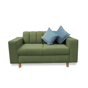 Sofá Noah 2 Puestos Verde + Cojines