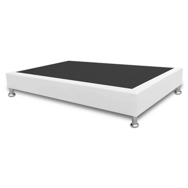 Base Cama Sommier 100x190 Microfibra Blanco