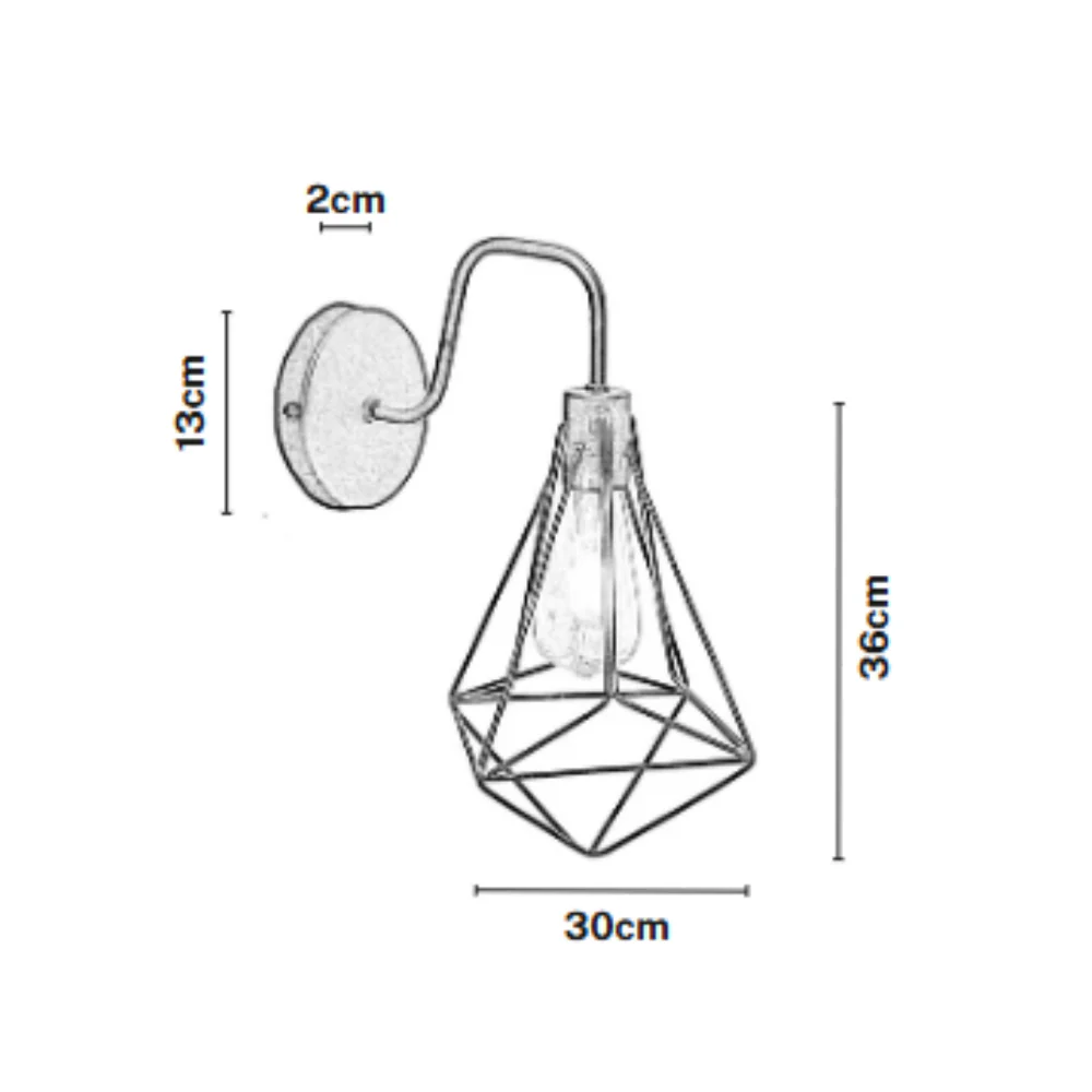 Lámpara Rejilla Vintage Breanda Muro Mediana – Estilo Único para Espacios Modernos - Imagen 7