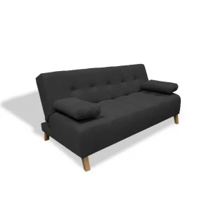 Sofacama Egli 3 Posiciones Reclinable Negro + Cojines