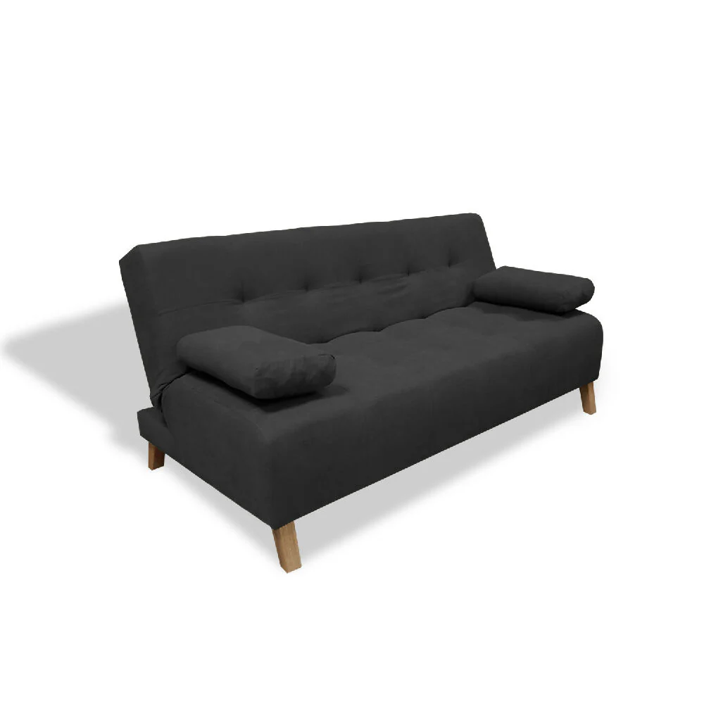 Sofacama Egli 3 Posiciones Reclinable Negro + Cojines