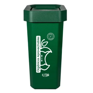 Caneca-Papelera Ecobins Vaiven 10L Verde-Orgáni co Aprovechable