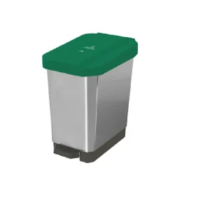 Caneca-Papelera Estrabins Pedal 5L Verde-Organico Aprovechable-IML Metalizado