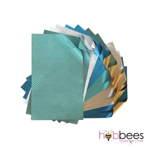Frosted Foiled Papers 4"x6" / 12 Hojas de Papel Tipo Alumino Doble Cara Colores Fríos