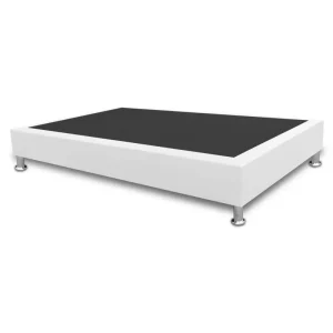 Base Cama Sommier 140x190 Ecocuero Blanco