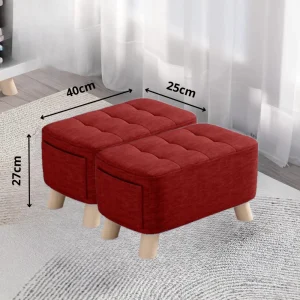 Puff Posa Pie Rectangular 40x25x27 Cardenal Setx2