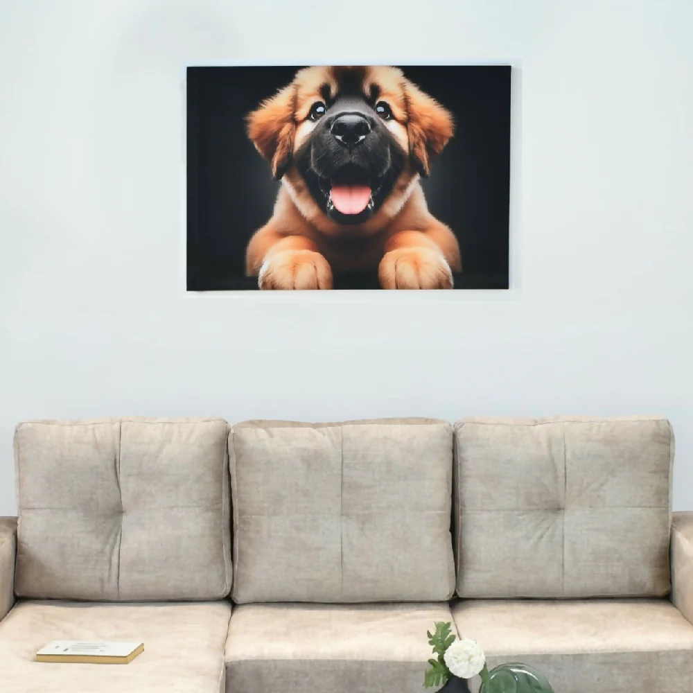 Cuadro Decorativo Cachorro M 70x45 cm - Impresion en Tela Poliester - Imagen 2