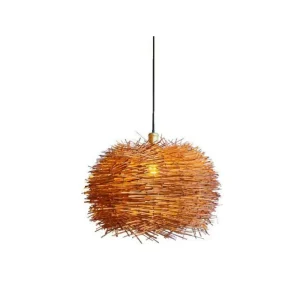 Lámpara Colgante LT Gante en Mimbre Natural - Diseño Moderno