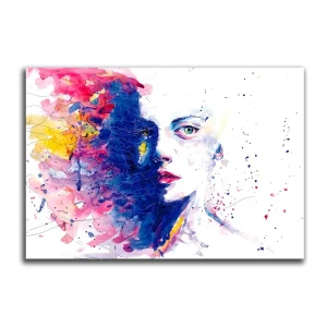 Cuadro Decorativo Rostro Acuarela XL 120X80 cm - Impresion en Tela