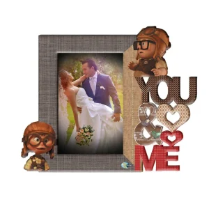 Portarretrato You And Me-Y1 (20cm x 23cm) Color Crema y Gris Oscuro