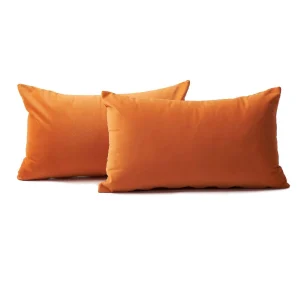 Kit x2 Funda para Cojin Almohada Tela 70x50 Naranja