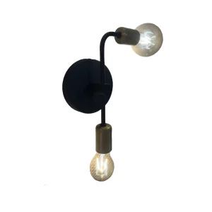 Lámpara Aplique Decorativo de 2 Luces Bonao con Cuadrante Central de Aluminio